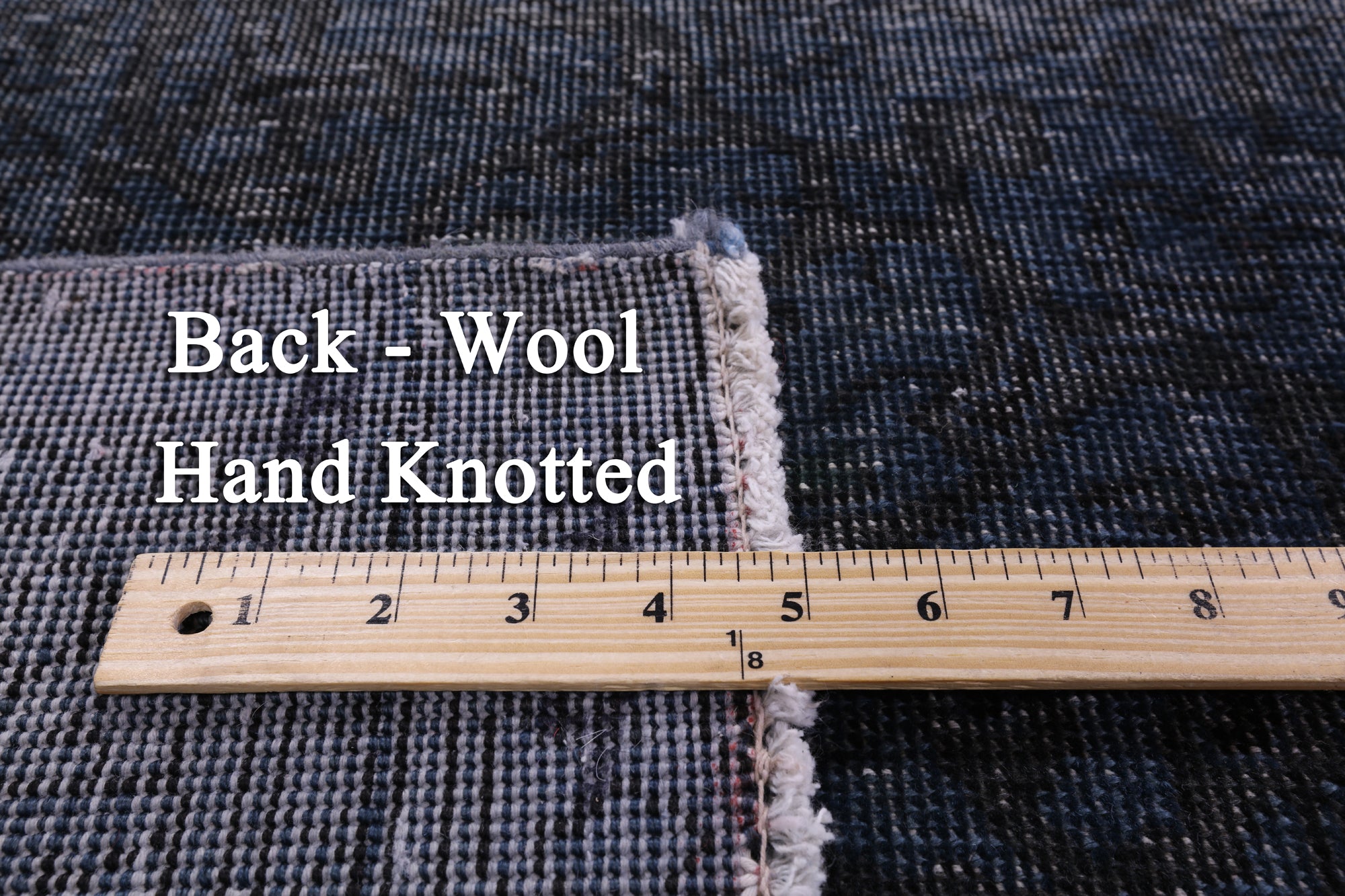 Blue Persian Overdyed Hand Knotted Wool Area Rug - 9' 7" X 12' 8" - Golden Nile