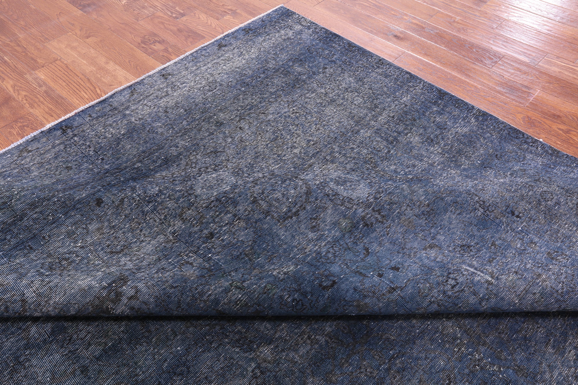 Blue Persian Overdyed Hand Knotted Wool Area Rug - 9' 7" X 12' 8" - Golden Nile