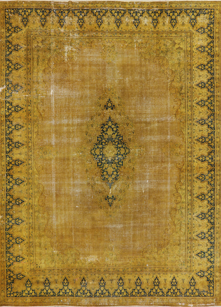 11 X 16 Tabriz Design Traditional Overdyed Area Rug - Golden Nile