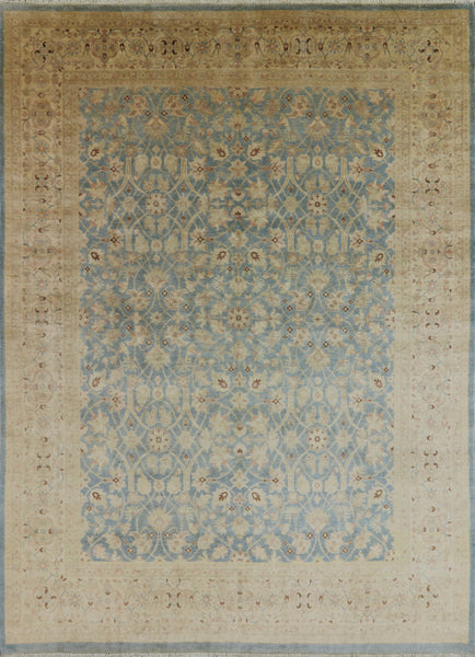 8 X 11 Floral Traditional Peshawar Wool Area Rug - Golden Nile