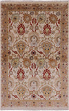 Chobi Peshawar Handmade Wool Area Rug - 4' 0" X 6' 3" - Golden Nile