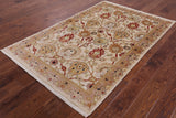 Chobi Peshawar Handmade Wool Area Rug - 4' 0" X 6' 3" - Golden Nile