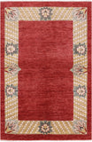 Peshawar Hand Knotted Wool Area Rug - 4' 2" X 6' 1" - Golden Nile