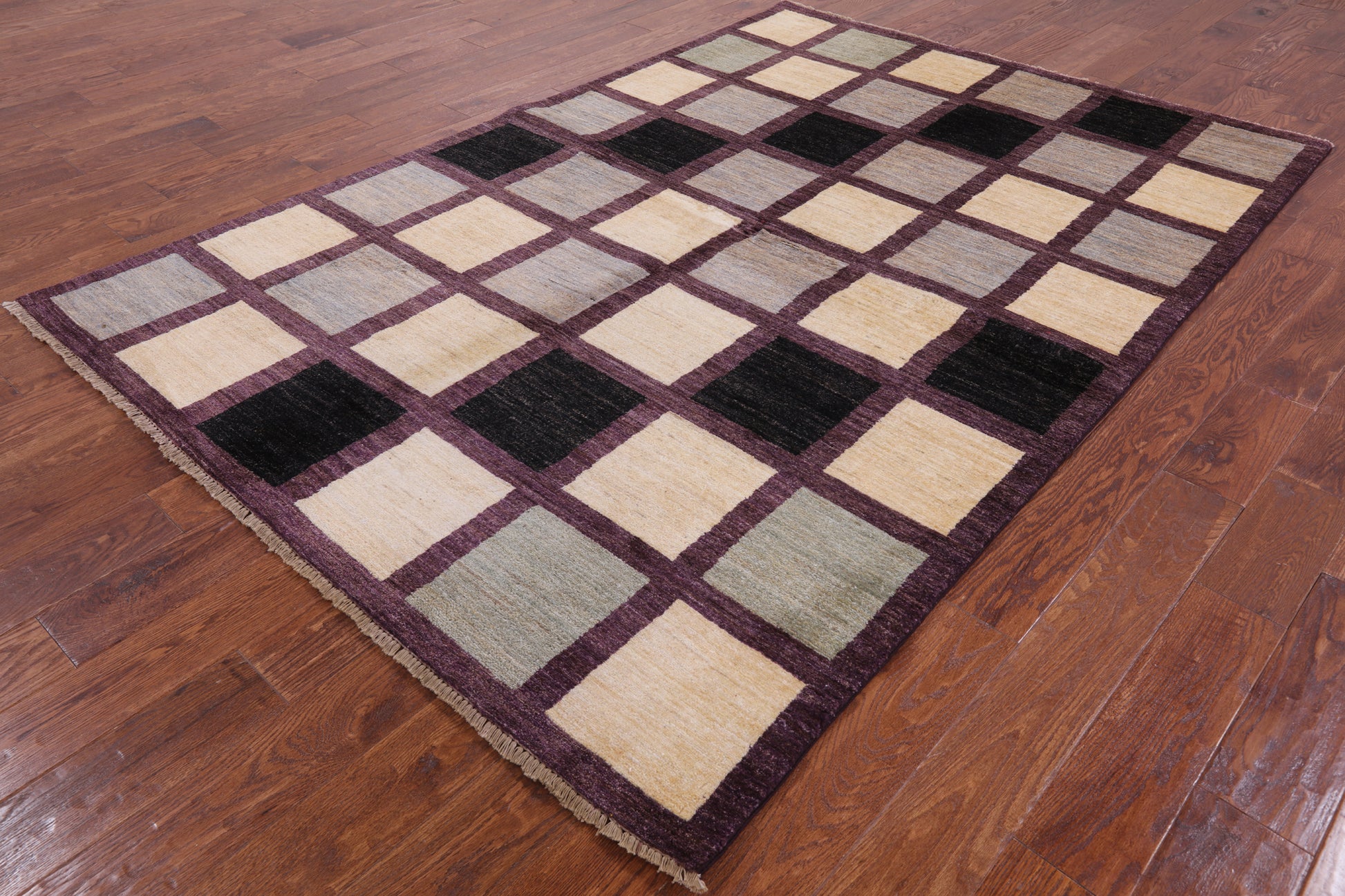 Persian Gabbeh Handmade Wool Area Rug - 5' 8" X 8' 4" - Golden Nile