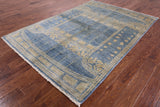 Navajo Gabbeh Hand Knotted Rug - 5' 2" X 7' 4" - Golden Nile