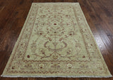 4 X 7 Handmade Oriental Floral Peshawar Area Rug - Golden Nile