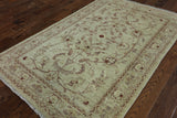 4 X 7 Handmade Oriental Floral Peshawar Area Rug - Golden Nile