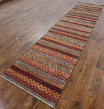 Multi-Color Gabbeh Oriental Wool Runner 3 X 11 - Golden Nile