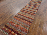 Multi-Color Gabbeh Oriental Wool Runner 3 X 11 - Golden Nile