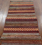 Multi-Color Gabbeh Oriental Wool Runner 3 X 11 - Golden Nile