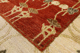 Peshawar Hand Knotted Wool Area Rug - 4' X 5' 10" - Golden Nile