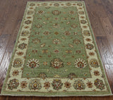 3 X 5 Floral Handmade Chobi Peshawar Area Rug - Golden Nile