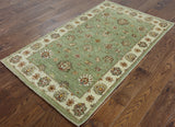 3 X 5 Floral Handmade Chobi Peshawar Area Rug - Golden Nile