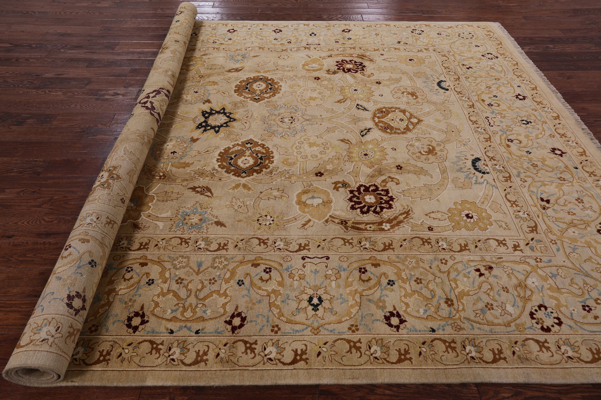 Chobi Peshawar Hand Knotted Wool Area Rug - 9' 0" X 12' 0" - Golden Nile