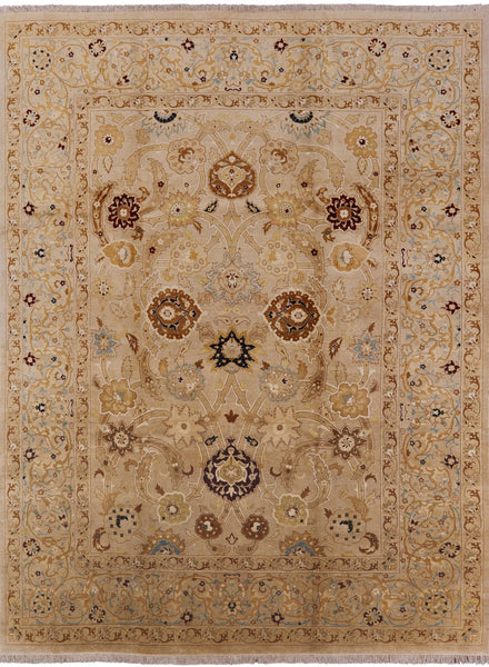 Chobi Peshawar Hand Knotted Wool Area Rug - 9' 0" X 12' 0" - Golden Nile