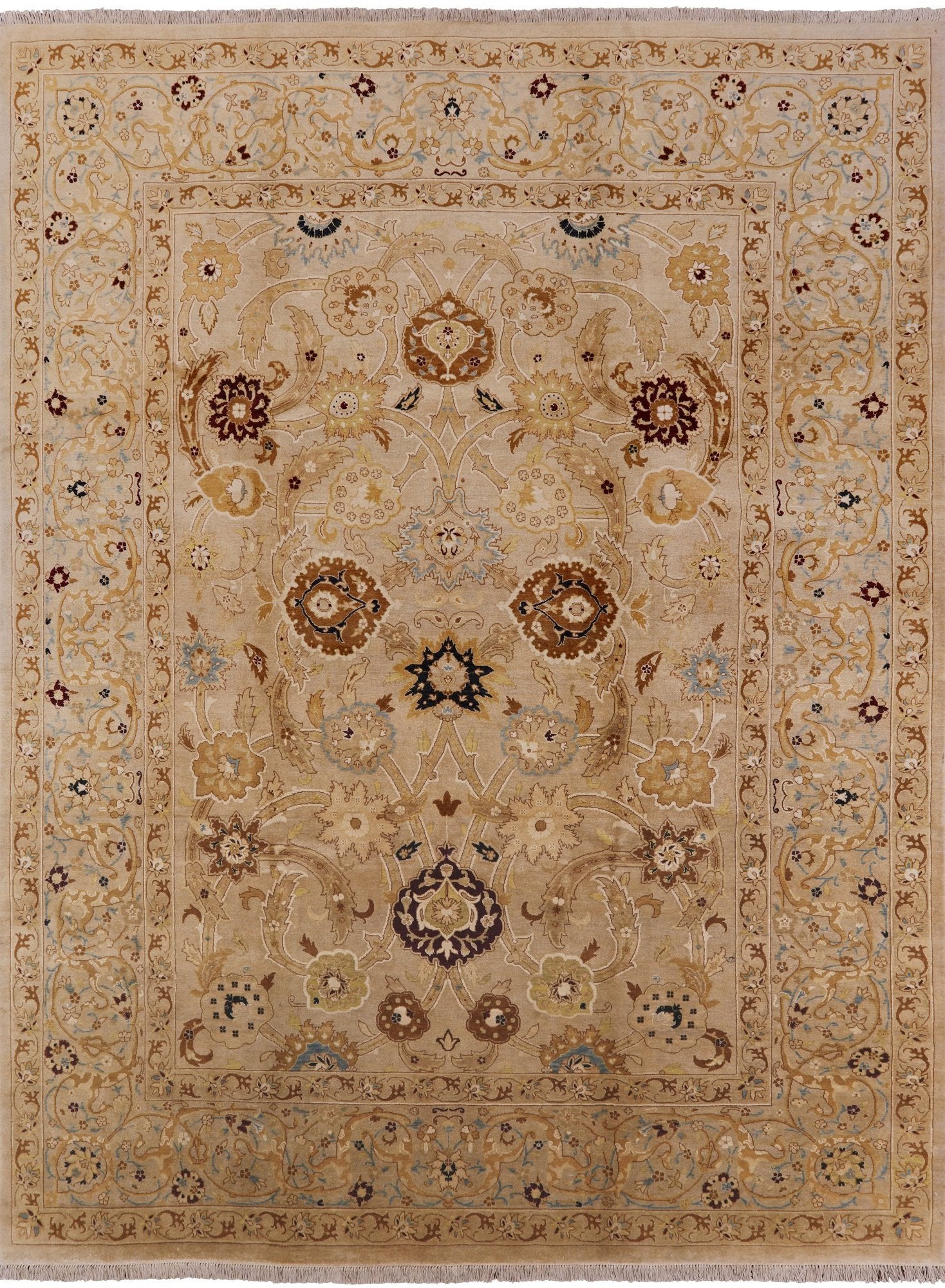 Chobi Peshawar Hand Knotted Wool Area Rug - 9' 0" X 12' 0" - Golden Nile
