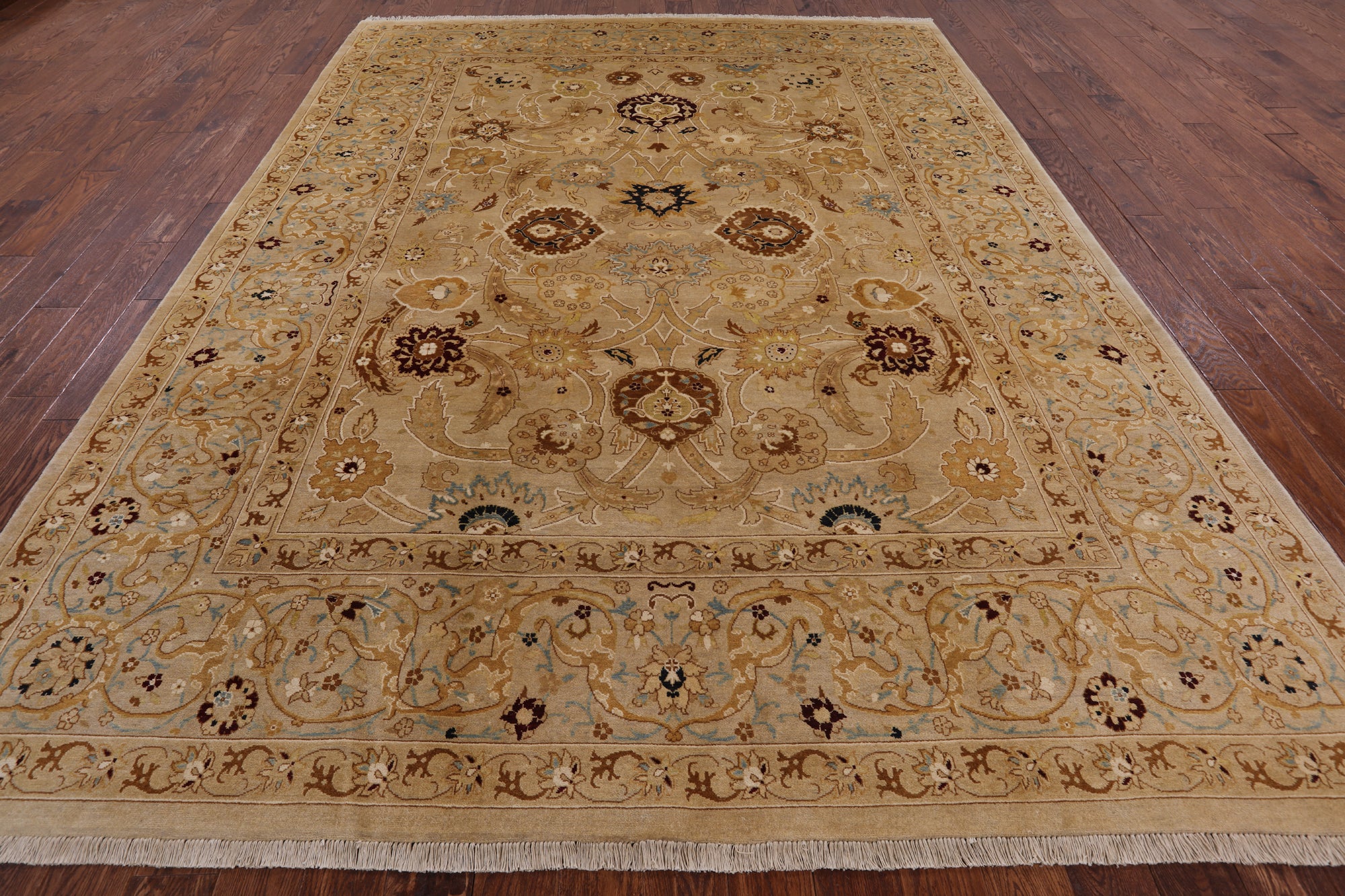 Chobi Peshawar Hand Knotted Wool Area Rug - 9' 0" X 12' 0" - Golden Nile