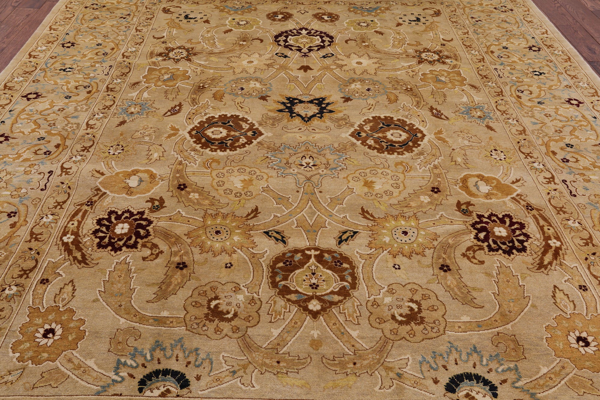 Chobi Peshawar Hand Knotted Wool Area Rug - 9' 0" X 12' 0" - Golden Nile