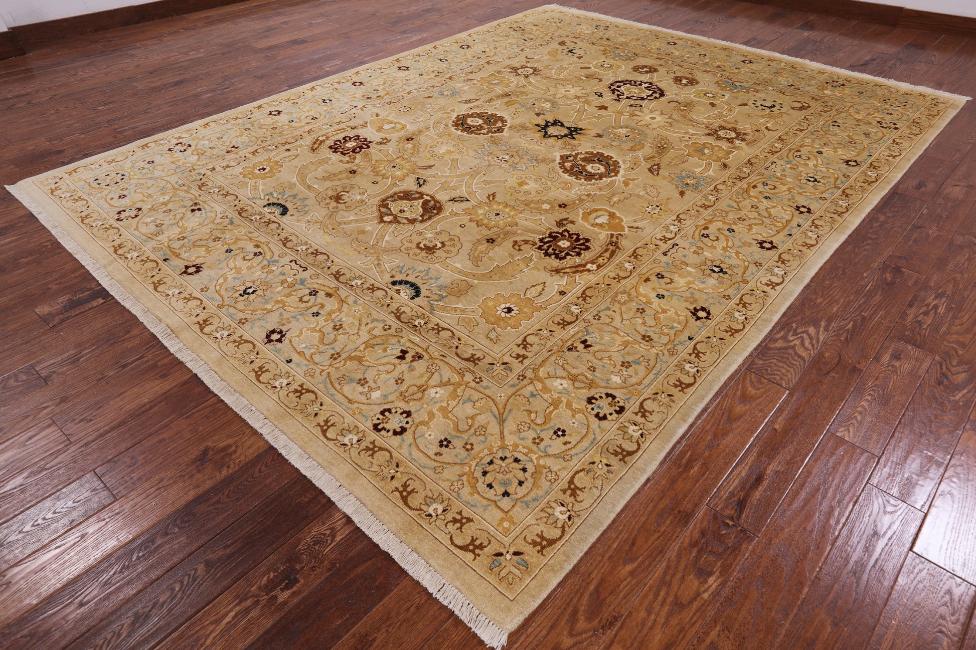 Chobi Peshawar Hand Knotted Wool Area Rug - 9' 0" X 12' 0" - Golden Nile