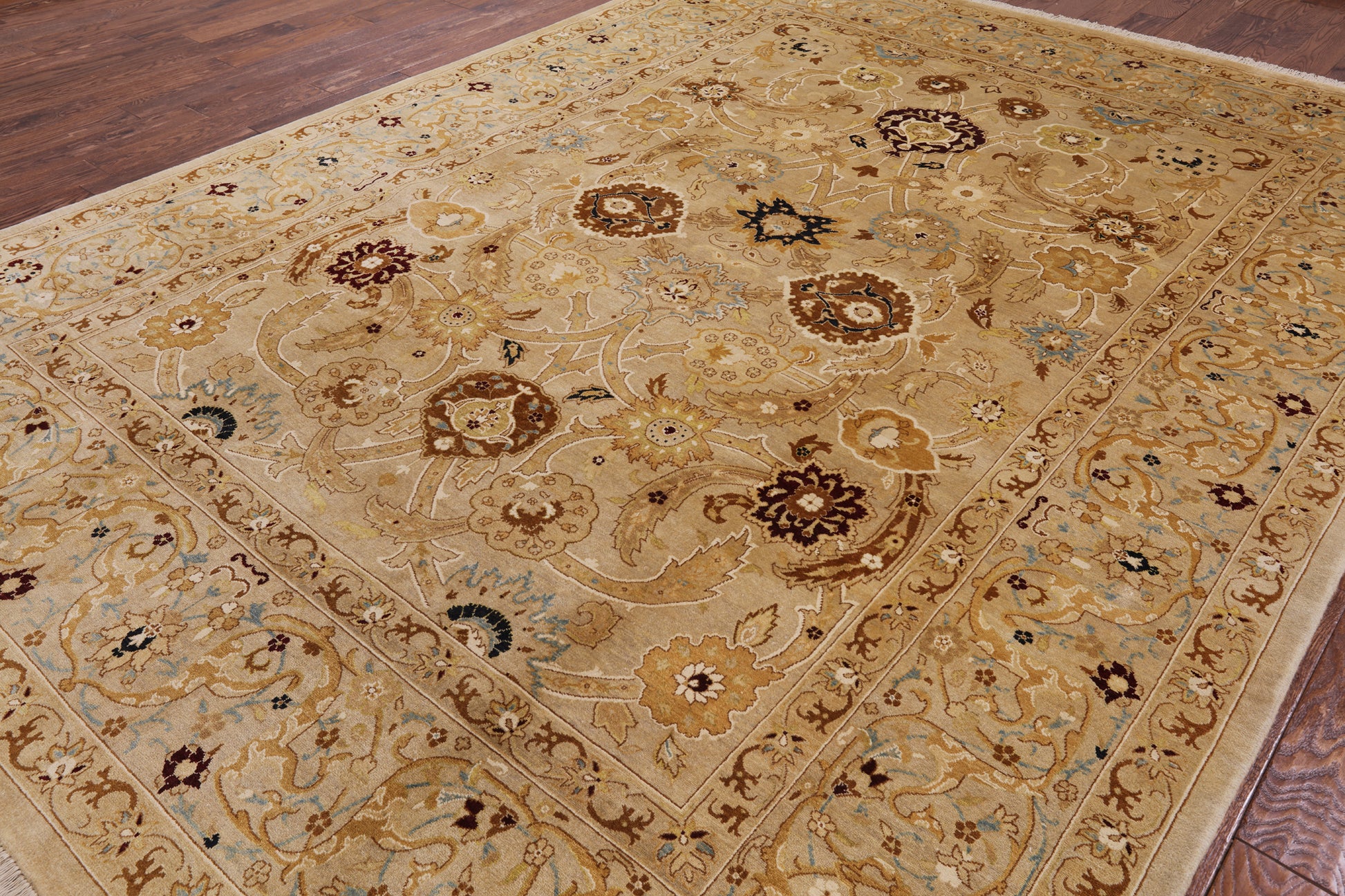 Chobi Peshawar Hand Knotted Wool Area Rug - 9' 0" X 12' 0" - Golden Nile
