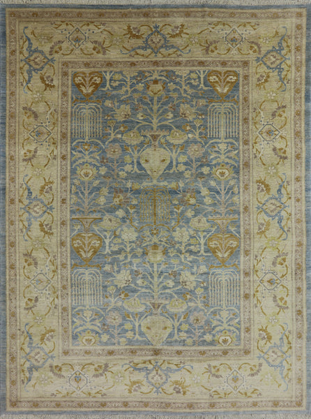 10 X 14 Traditional Blue Chobi Peshawar Area Rug - Golden Nile