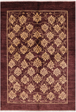 Brown Chobi Peshawar Handmade Area Rug - 5' 6" X 8' 1" - Golden Nile