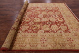Red Peshawar Handmade Wool Area Rug - 9' 2" X 11' 10" - Golden Nile