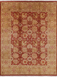 Red Peshawar Handmade Wool Area Rug - 9' 2" X 11' 10" - Golden Nile