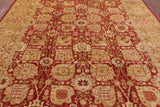 Red Peshawar Handmade Wool Area Rug - 9' 2" X 11' 10" - Golden Nile