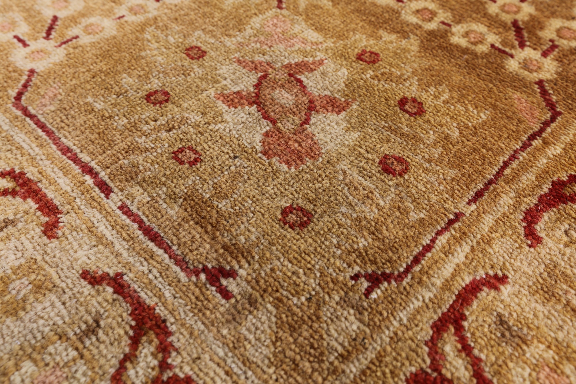 Red Peshawar Handmade Wool Area Rug - 9' 2" X 11' 10" - Golden Nile