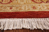 Red Peshawar Handmade Wool Area Rug - 9' 2" X 11' 10" - Golden Nile