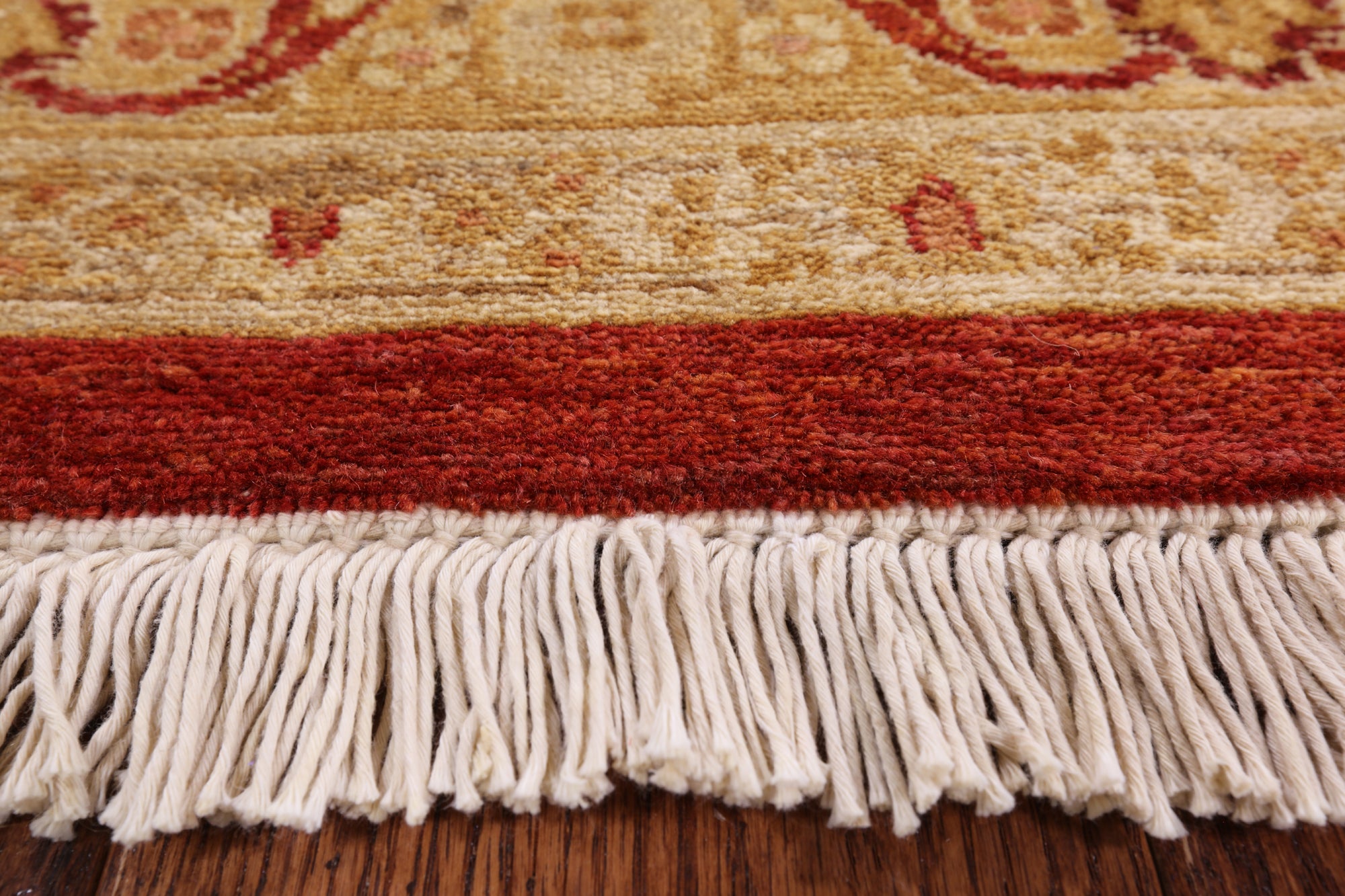 Red Peshawar Handmade Wool Area Rug - 9' 2" X 11' 10" - Golden Nile