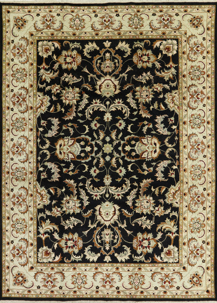 Black Persian Handmade Area Rug 6 X 9 - Golden Nile