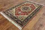 4 X 6 Oriental Heriz Handmade Area Rug - Golden Nile