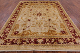 Ivory Peshawar Handmade Wool Area Rug - 8' 1" X 9' 10" - Golden Nile
