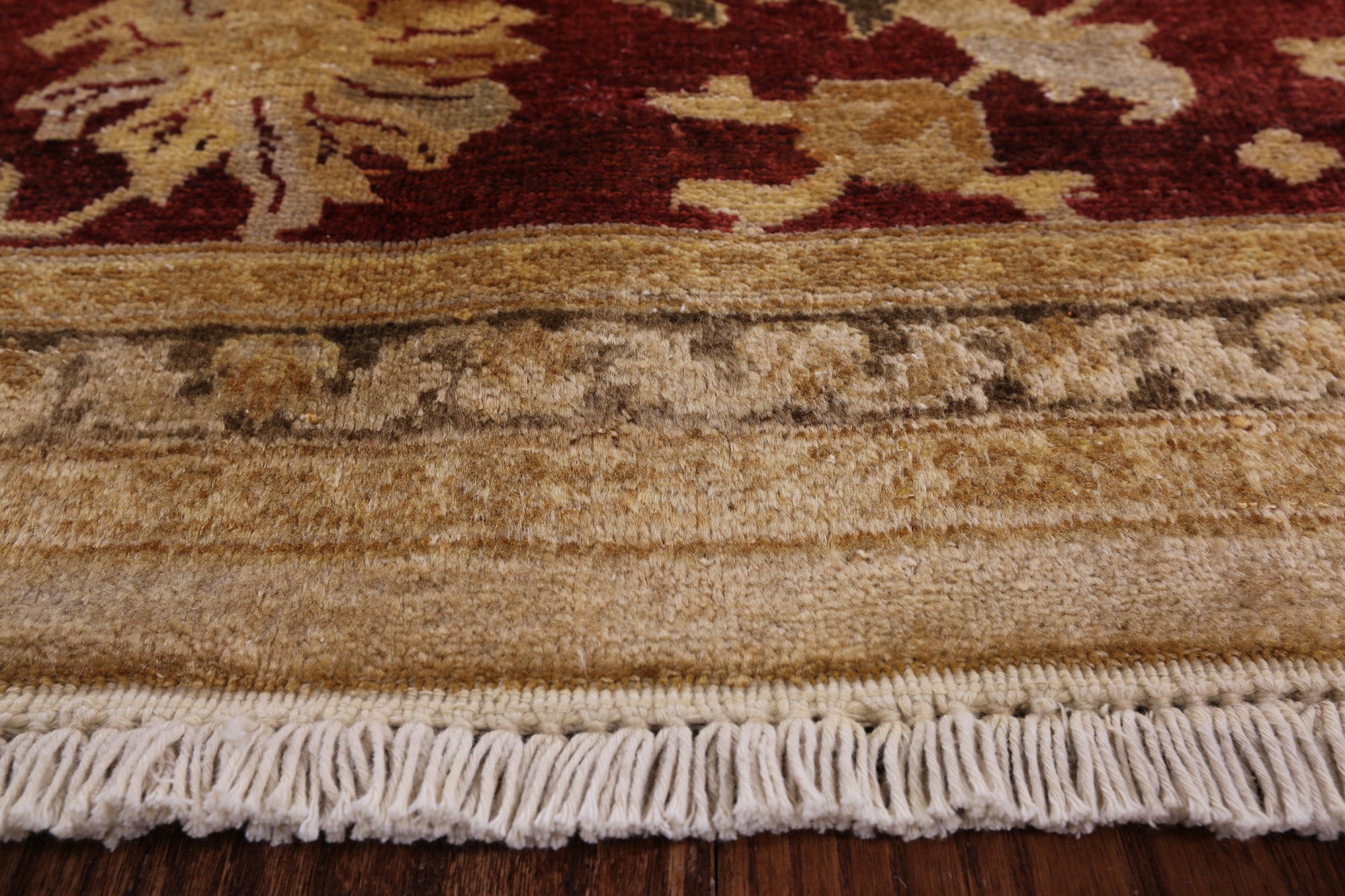 Ivory Peshawar Handmade Wool Area Rug - 8' 1" X 9' 10" - Golden Nile