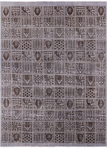 Grey Persian Overdyed Handmade Wool Area Rug - 9' 4" X 12' 3" - Golden Nile