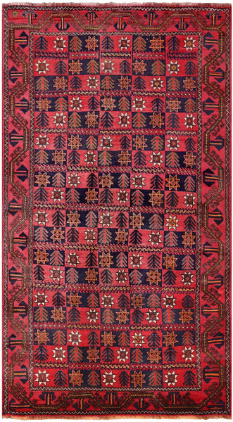 Tribal Balouch Handmade Wool On Wool Area Rug - 5' 2" X 9' 3" - Golden Nile