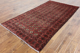 4 X 8 Traditional Persian Balouch Wool Area Rug - Golden Nile