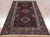 Traditional Persian Balouch Wool Area Rug 4 X 6 - Golden Nile