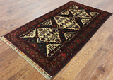 3 X 6 Persian Balouch Wool On Wool Traditional Area Rug - Golden Nile
