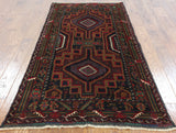 4 X 7 Traditional Persian Balouch Wool Area Rug - Golden Nile