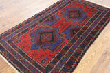 3 X 6 Persian Balouch Wool On Wool Oriental Area Rug - Golden Nile