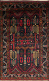 4 X 6 Handmade Persian Baluch Oriental Area Rug - Golden Nile