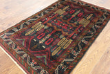 4 X 6 Handmade Persian Baluch Oriental Area Rug - Golden Nile