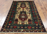 4 X 6 Handmade Wool On Wool Persian Area Rug - Golden Nile