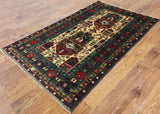 4 X 6 Handmade Wool On Wool Persian Area Rug - Golden Nile