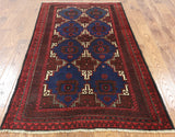 4 X 6 Oriental Hand Knotted Wool On Wool Persian Area Rug - Golden Nile