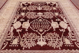 Red Peshawar Hand Knotted Wool Rug - 8' 4" X 10' 5" - Golden Nile