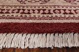 Red Peshawar Hand Knotted Wool Rug - 8' 4" X 10' 5" - Golden Nile
